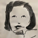 Portrait de femme à l’encre de Chine