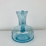 Vintage blue bubble glass pitcher