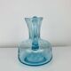 Pichet en verre bullé bleu vintage