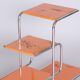 Bauhaus Chrome-Plated Steel and Lacquered Wood Shelf, 1930s