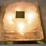 Large Kalmar flushmount, Murano ice glass 70s