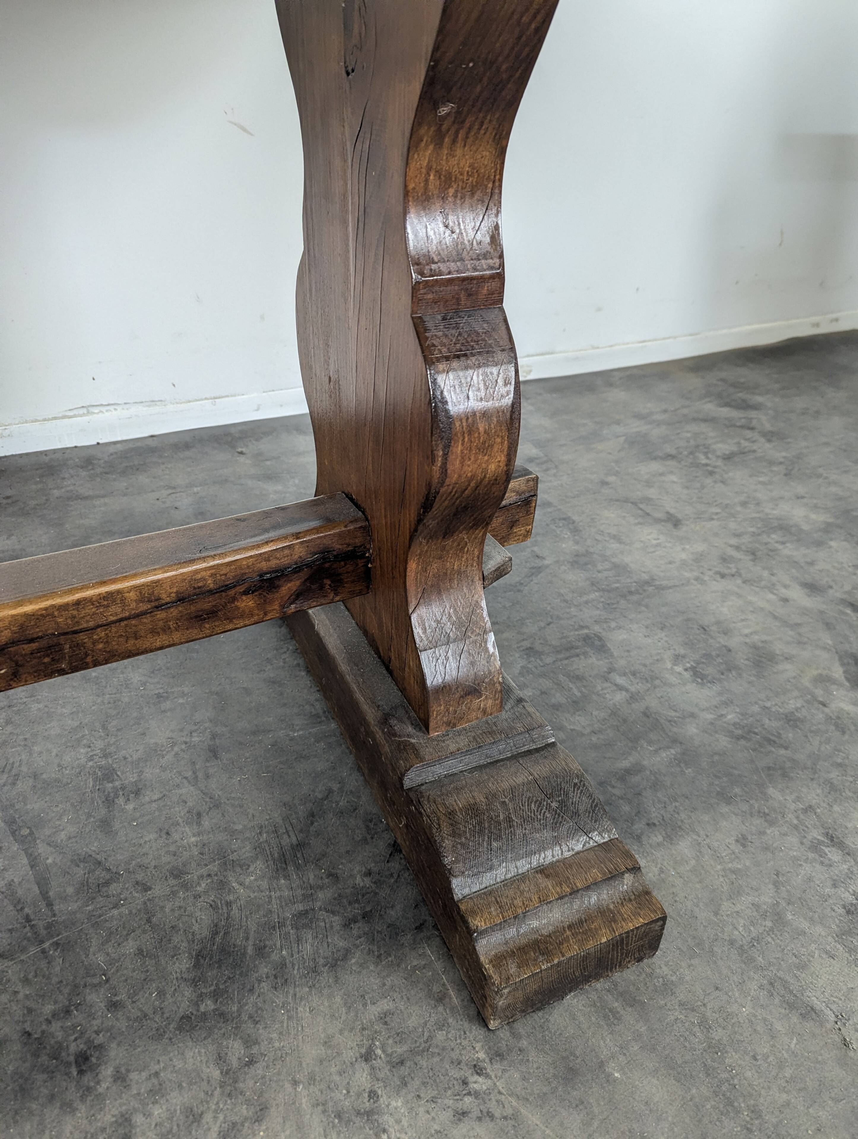 19th-century solid oak monastery table