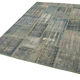 Handmade turkish overdyed 174 cm x 243 cm blue patchwork carpet