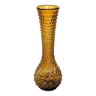 Amber yellow glass vase. d'Empoli diamond points - Year 1950 - Italy