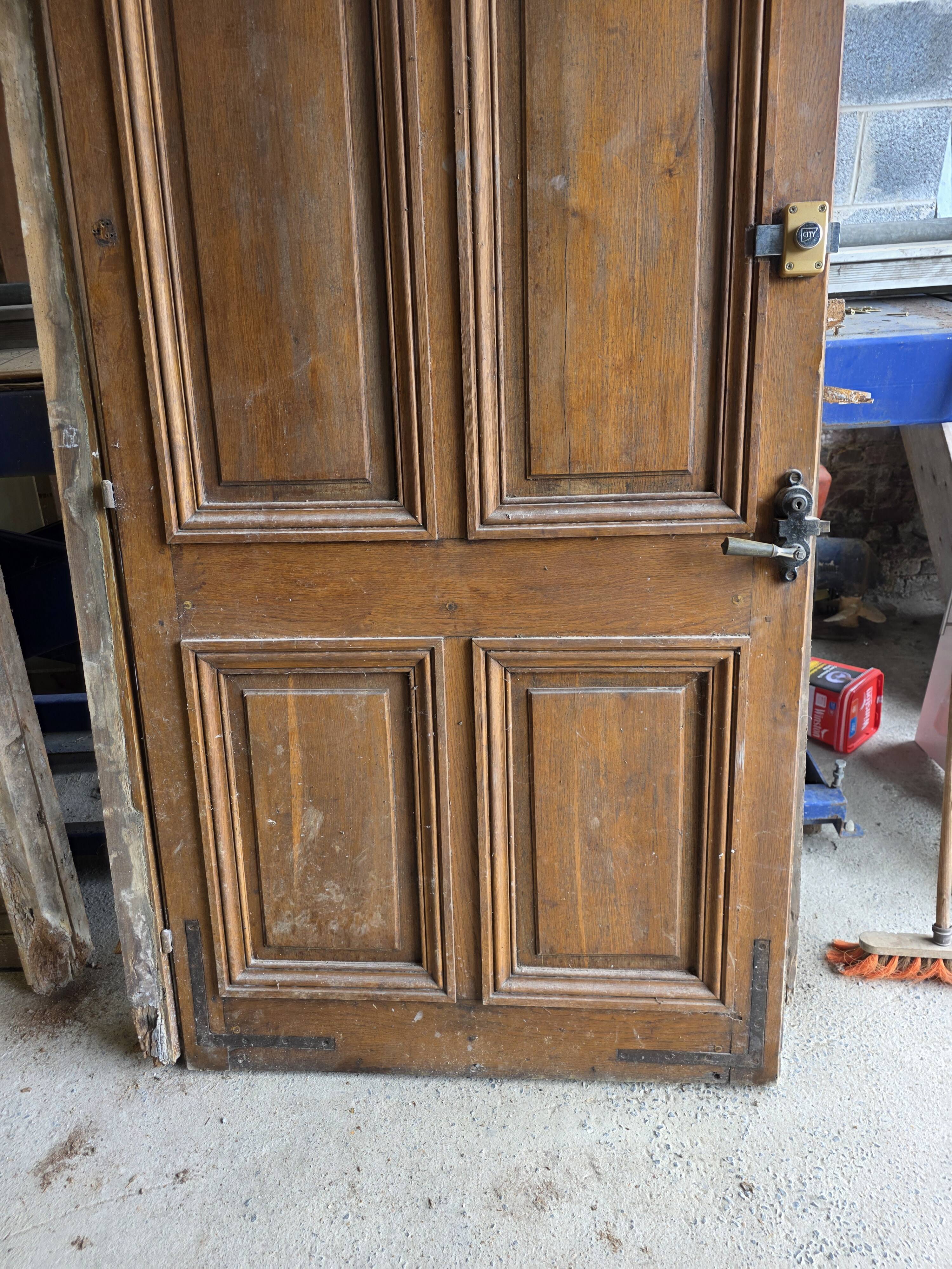 Solid oak entrance door 19th century