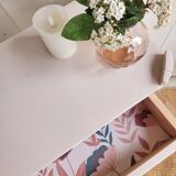 Small renovated Art Deco console in nude colour.