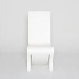 High back white chair