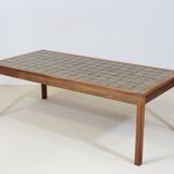 Rosewood and ceramic coffee table