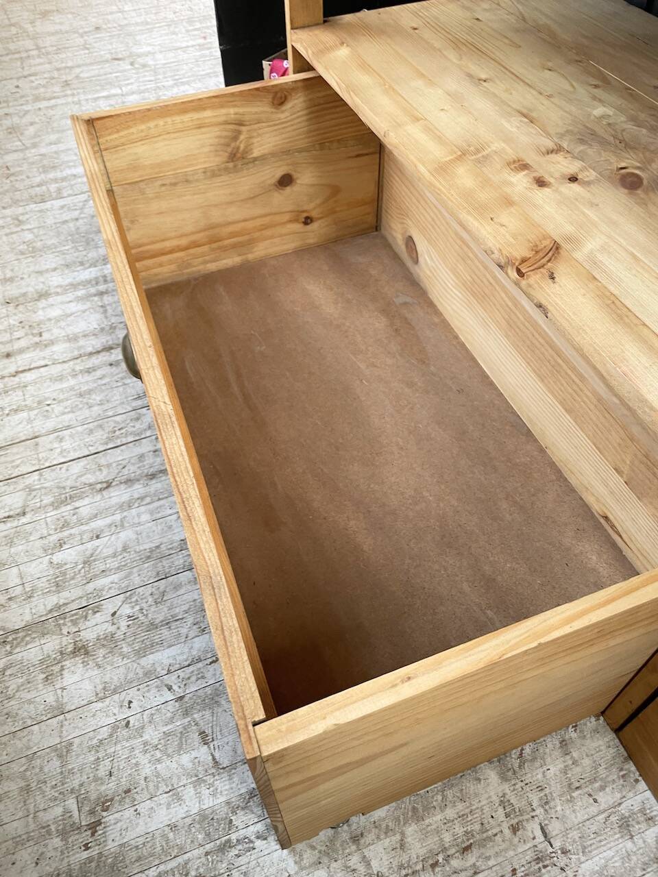 2m pine counter or central island with storage