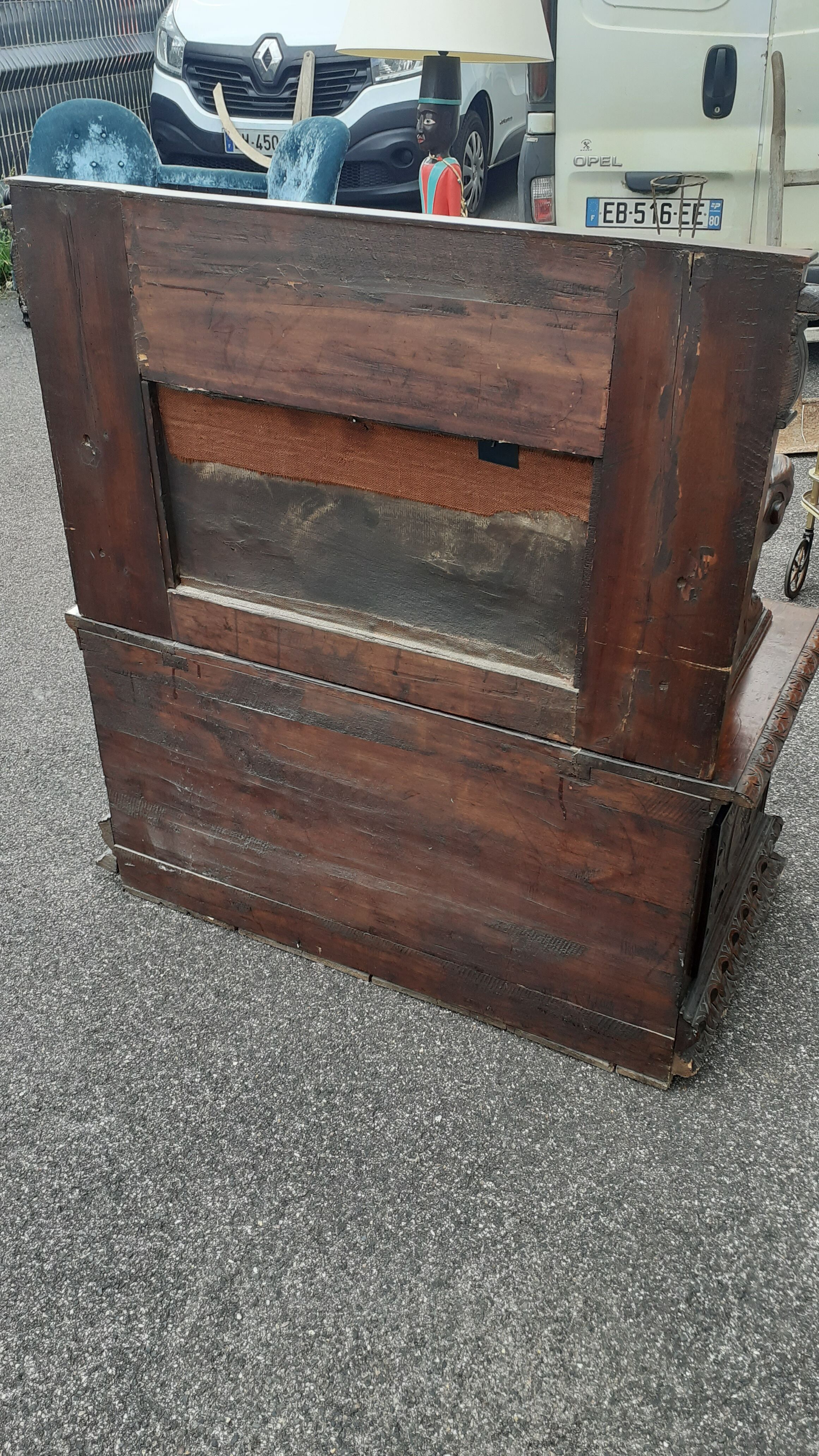 Henri II style walnut chest bench