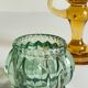 Bougeoirs vintage en verre teinté