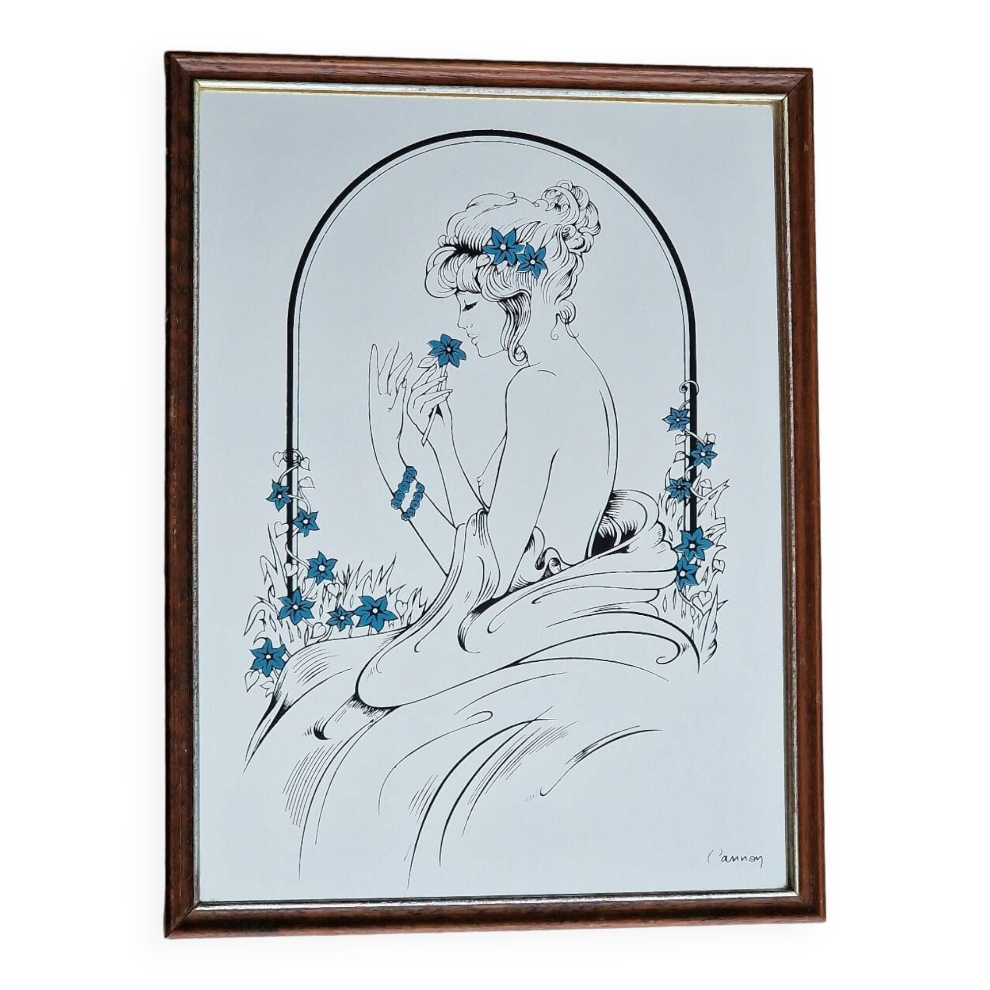Vintage silkscreen mirror