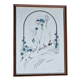 Vintage silkscreen mirror