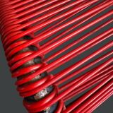 Set de 4 chaises Spaghetti rouges – Design italien 70s – style Belotti