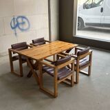 4 chaises et table X-leg Ate van Apeldoorn, années 1970
