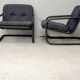 Paire de fauteuils édition Prisunic acier tubulaire et coussins mousses, France, 1973