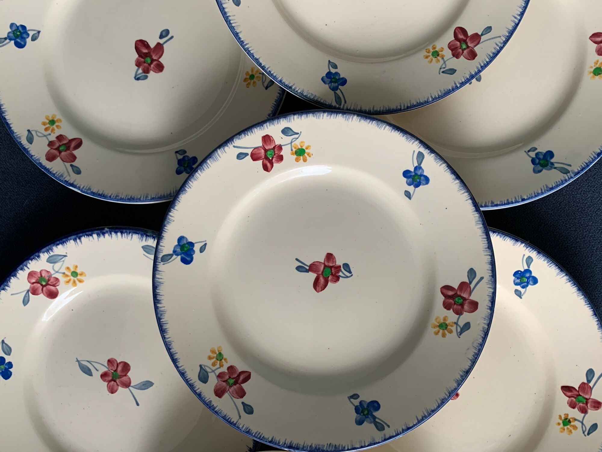 Dessert service 12 plates and 1 dish Mary Lou Digoin Sarreguemines