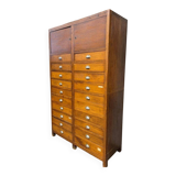 vintage industrial wooden drawer cabinet / archive cabinet