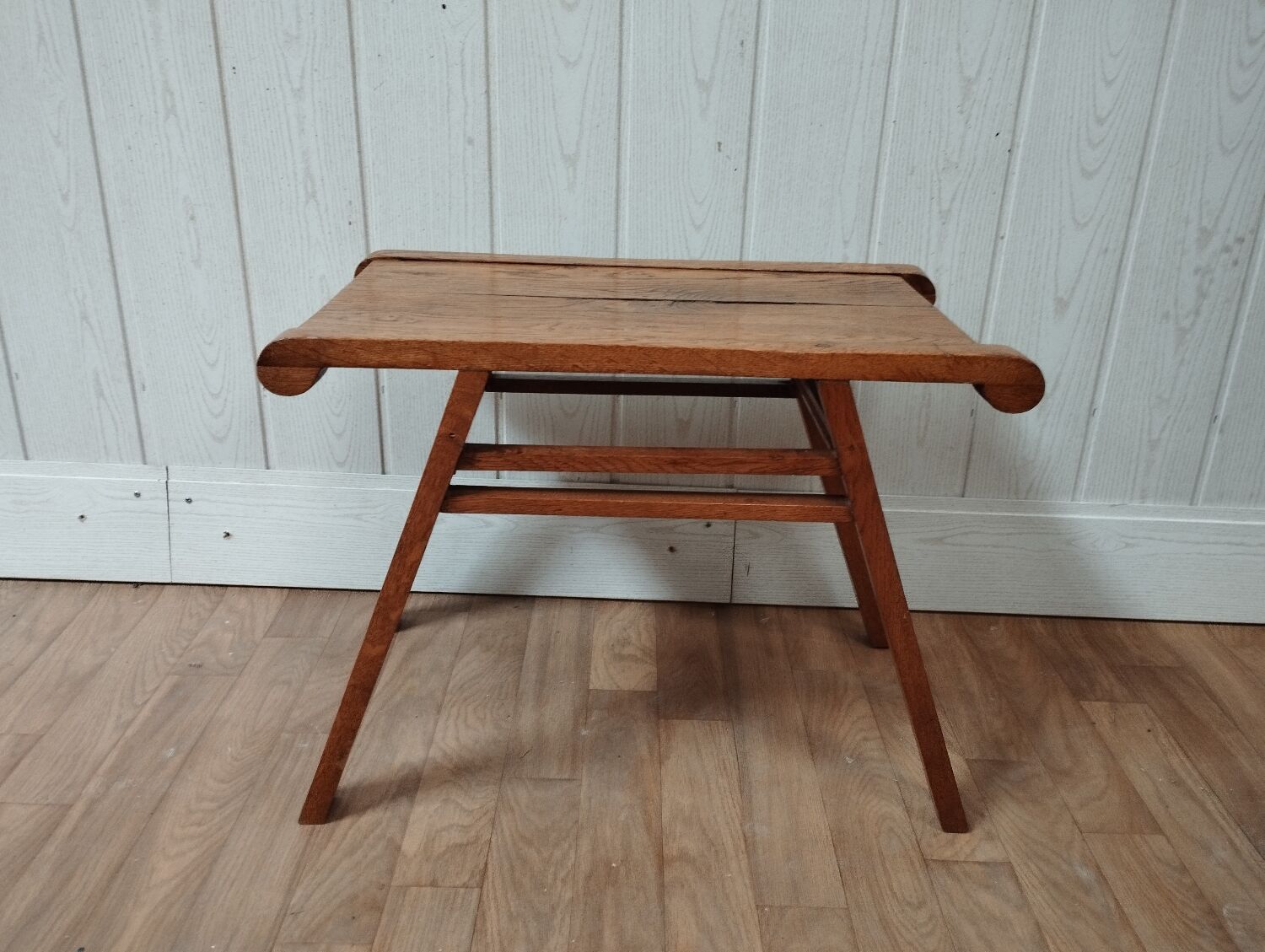 Side table end of sofa vintage feet compass solid oak