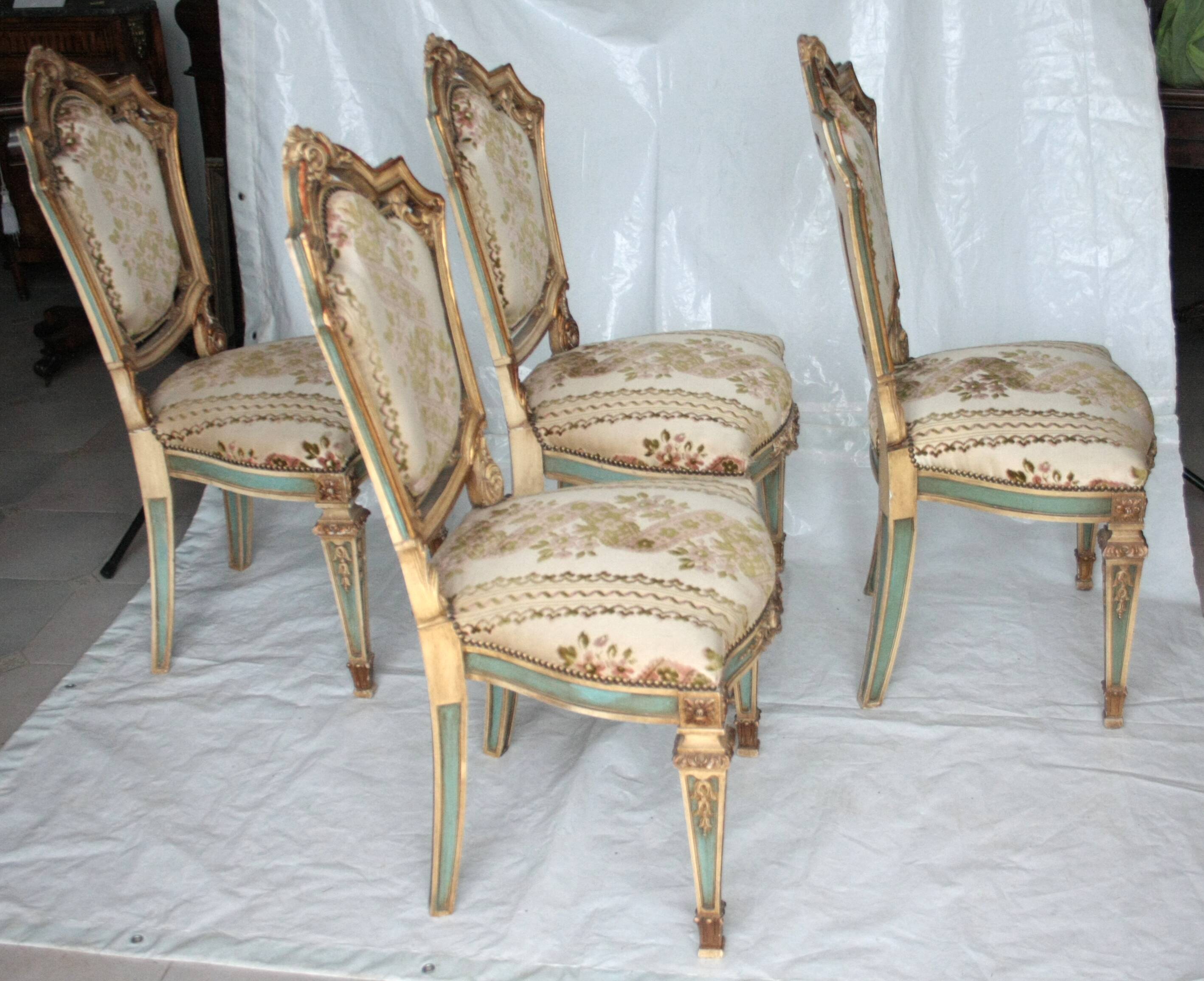 Set of 4 Napoleon III chairs, second half of the 19th century, France