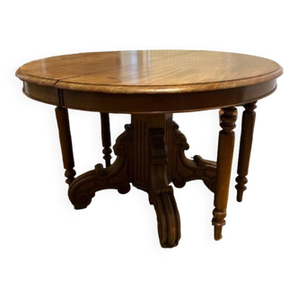 Round oak table late 19th century