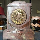 Napoleon III pink marble chimney clock
