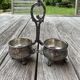 Double salière de table métal argenté Armand Frenais 19ème siècle Art Nouve
