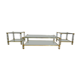 Pair of sofa ends and coffee table Pierre Vandel in altuglas