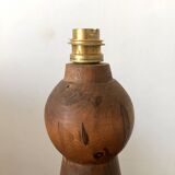 Scandinavian style wooden lamp with linen lampshade