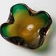 Cendrier Murano des années 60 vert et jaune