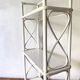 Vintage white lacquered rattan shelf