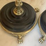 Pair of marble and brass candlesticks circa 1860
