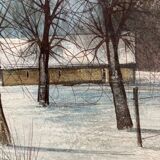 Huile sur toile l'hiver Jean Claude Brulere.