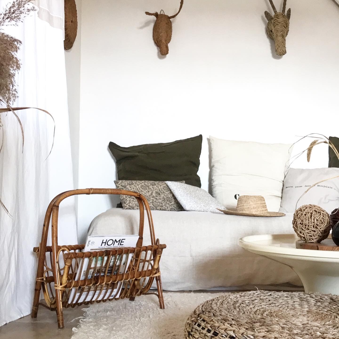 Rattan magazine holder