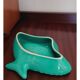Plat Magdalithe en céramique en forme de poisson turquoise et doré des années 1950