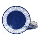 Assiette moyenne - PALME bordure bleu