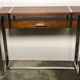 Art Deco style console in dark walnut rubber tree and chrome foot
