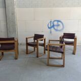 4 chaises et table X-leg Ate van Apeldoorn, années 1970