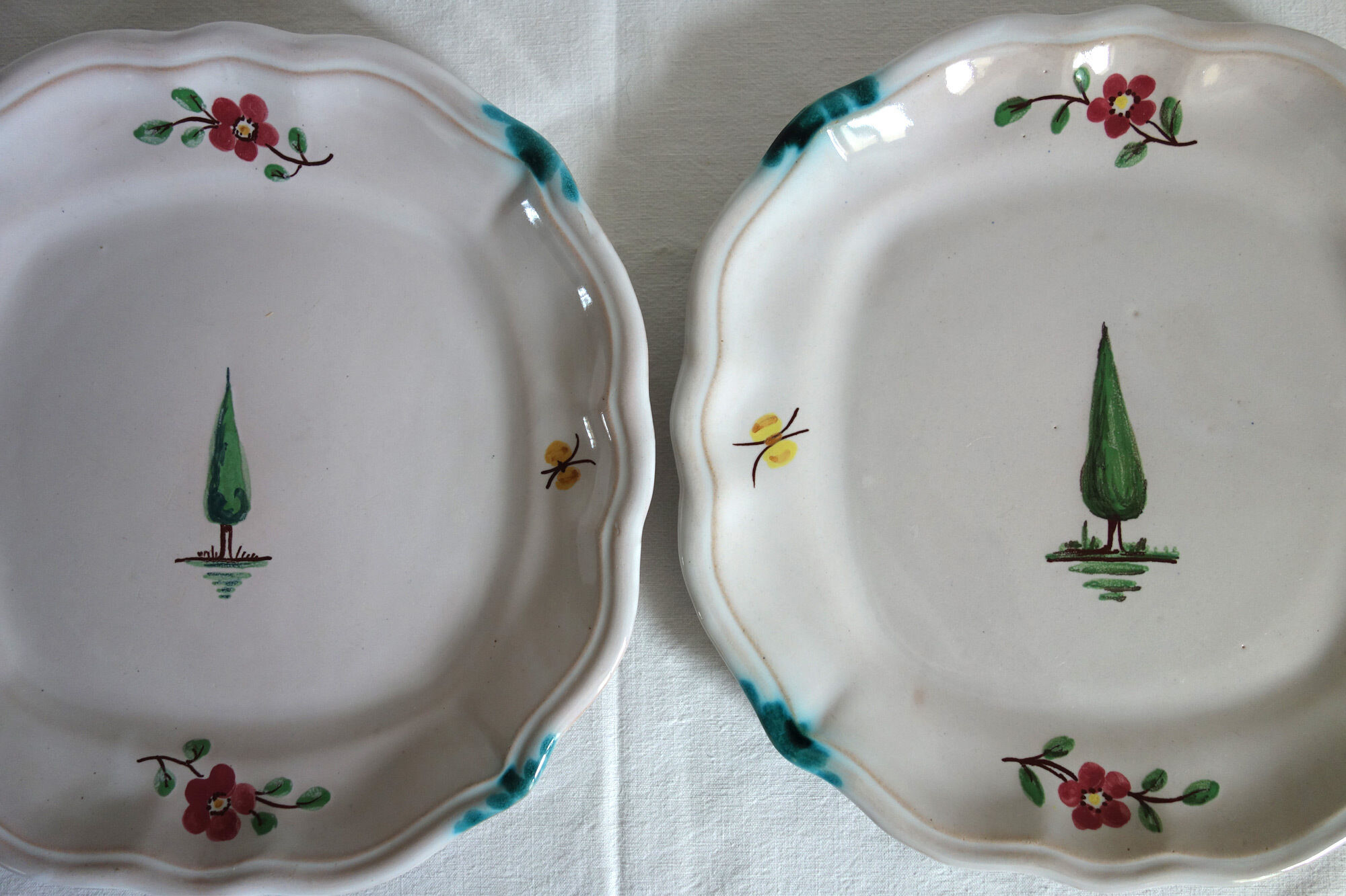 Set of 7 antique earthenware plates by the Gastine Aubagne sisters (13)
