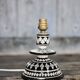 Moroccan glazed terracotta table lamp from Safi, ceramic bedside lamp.