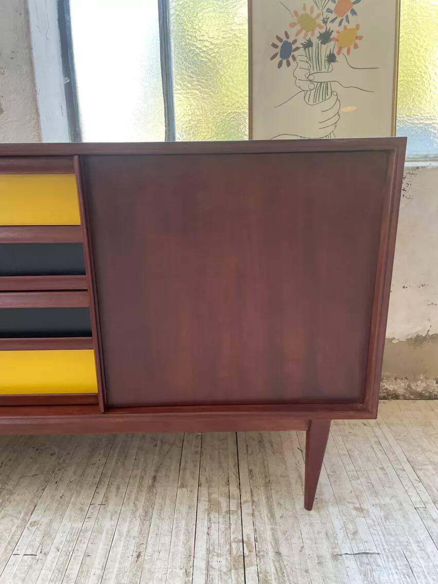 Scandinavian modernist teak sideboard with 4 drawers