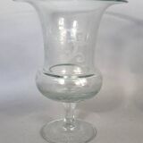 Pair of large antique Medici-shaped vases in engraved blown glass C412