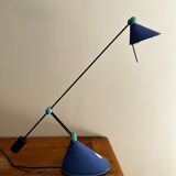 Blue memphis style table lamp