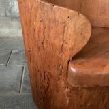 Scandinavian Swedish pine log stump chair "kubbstol" 1970s