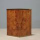 Vintage umbrella stand in burl wood and brass, Italy, 1970s-1980s.