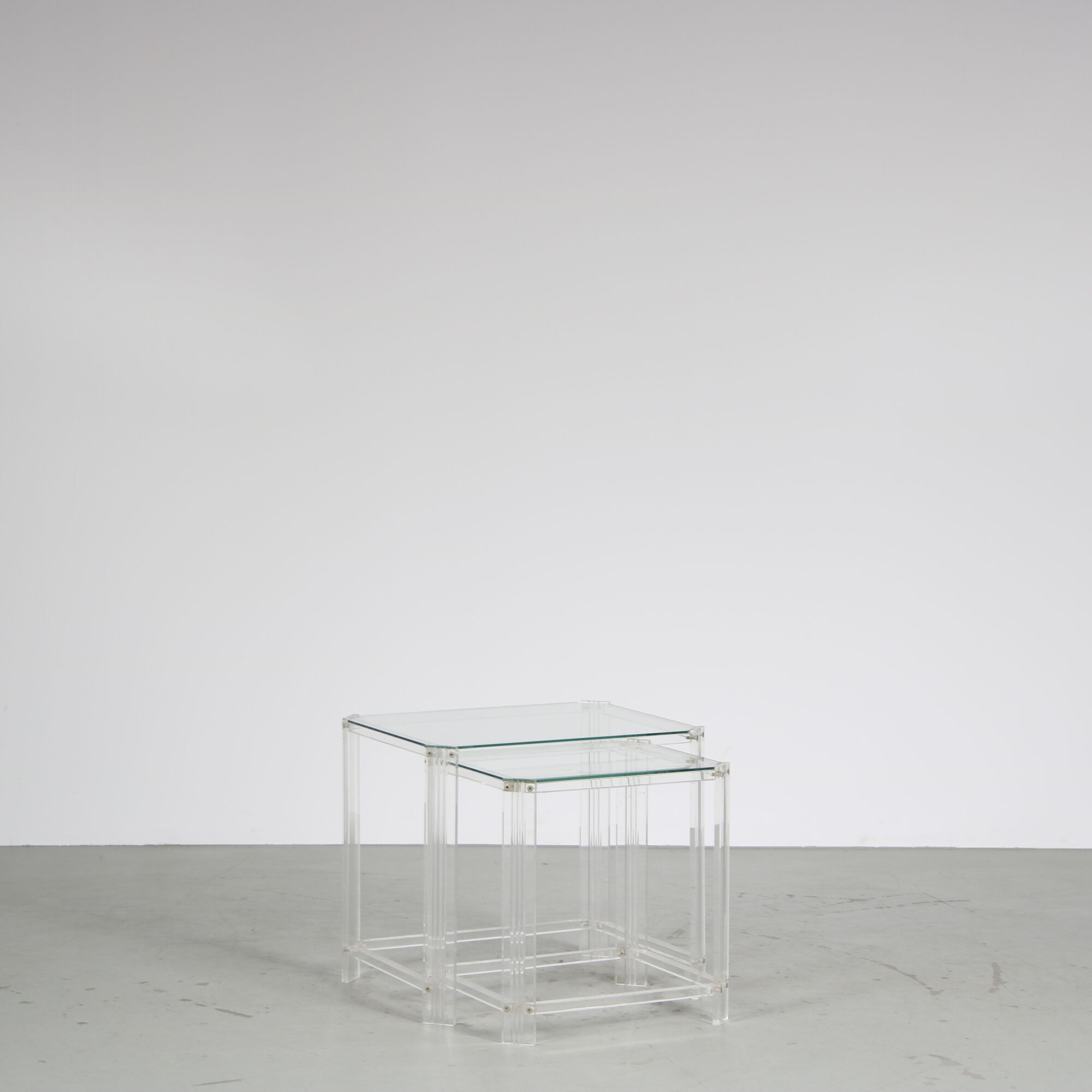 1970s Pair of acrylic nesting tables from Italy