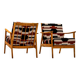 Pair of armchairs with bold geometric upholstery