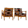 Pair of armchairs with bold geometric upholstery