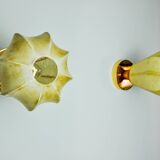 Pair of "cocoon" wall lights, resin and pine, Italy, 1970