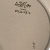 Set of 6 dessert plates in old earthenware from Sarreguemines, Diablerets model
